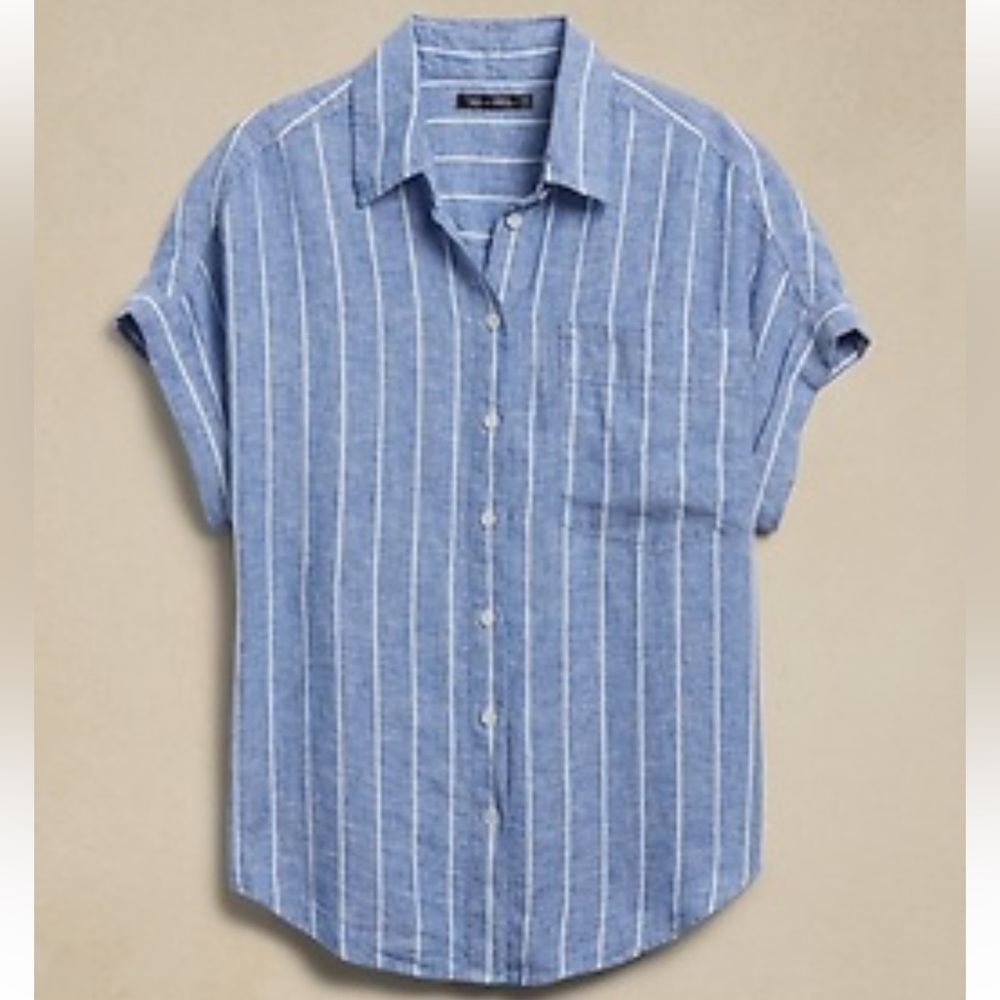 Banana Republic Linen Short Sleeve button-up